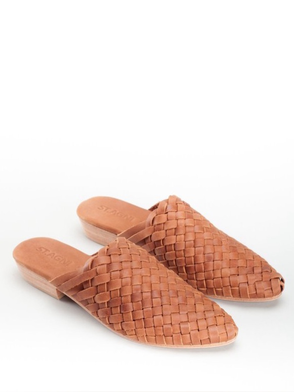 EUC St Agni Paris Woven Leather Mules in Vintage Tan size EU38/US7